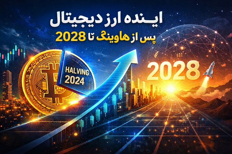 بهترین آموزش ارز دیجیتال در رشت تصویر آینده ارز دیجیتال پس از هاوینگ ۲۰۲۴ و مسیر رشد بازار کریپتو تا هاوینگ ۲۰۲۸ با تمرکز بر بیت‌کوین