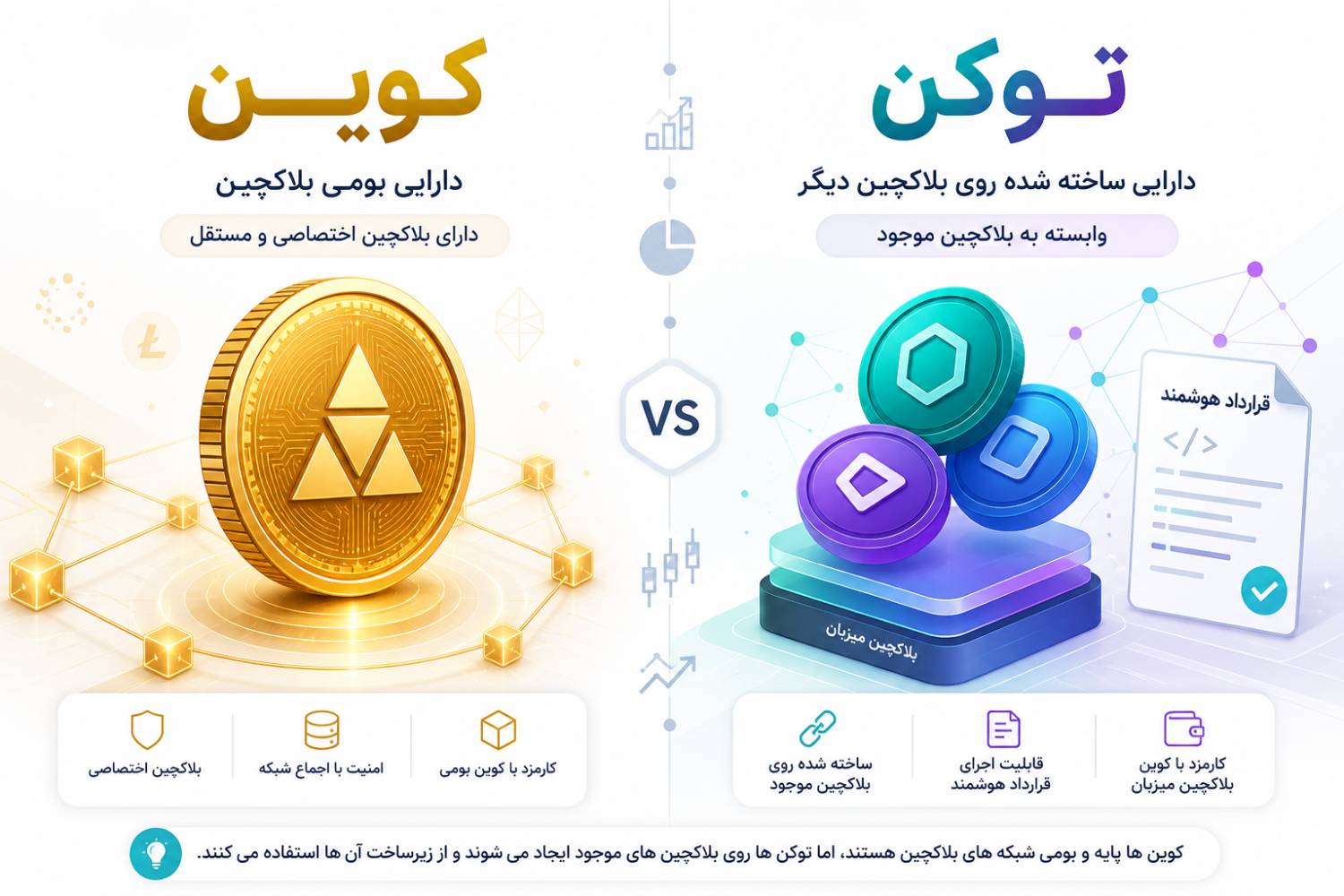 تفاوت کوین و توکن چیست؟